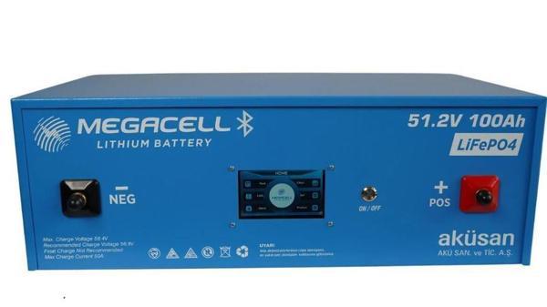 Megacell 51,2V 100Ah LiFePO4 Lityum Demir Fosfat Akü(Bluetooth) - Image 1