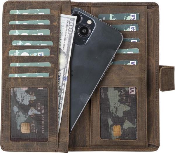 Coppet 6.7 inch Uyumlu Deri Kartlıklı Kılıf G2 Kahve - Image 1