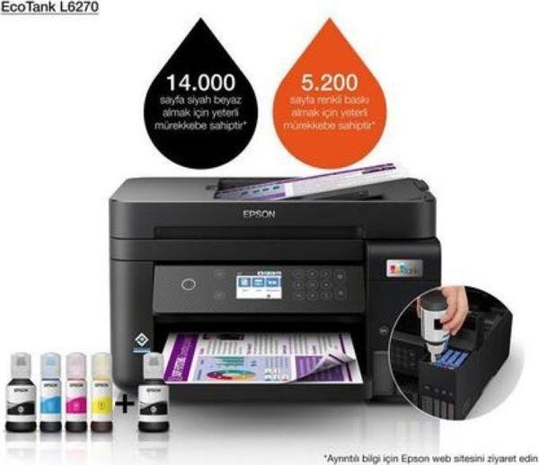 EPSON L6270 RENKLI INKJET TANKLI YAZ/TAR/FOT/WIFI ÇOK FONKSİYONLU  - Image 1