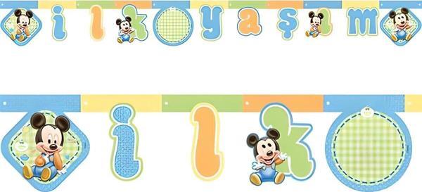 BalonEvi DISNEY BABY MICKEY İLK YAŞIM SET - Image 1