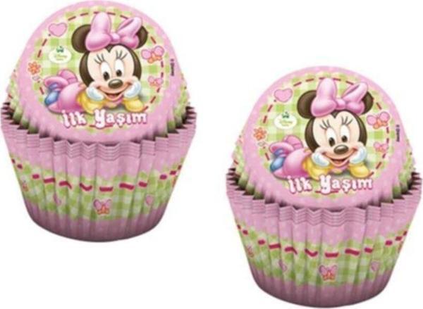 BalonEvi Ilk Yaşım Baby Minnie Cupcake Kabı 24 Adet - Image 1