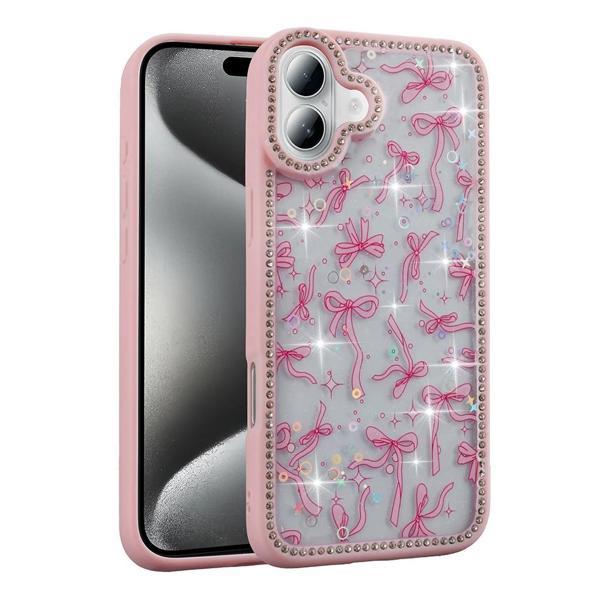 Apple iPhone 16 Kılıf Taşlı ve Simli Tasarım Zore Azra Kapak - Image 1