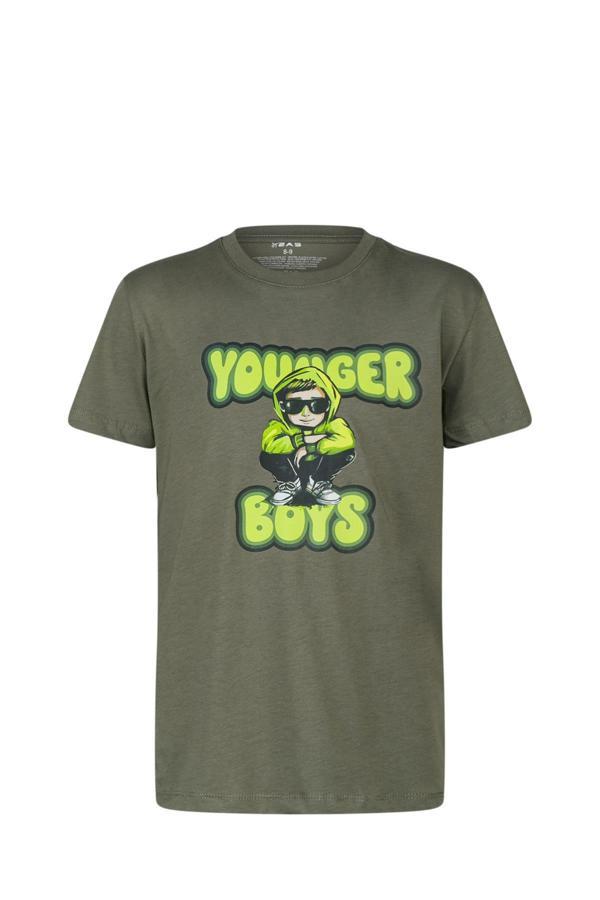 2AS Aja Çocuk Baskılı T-Shirt Haki 214 - Image 1