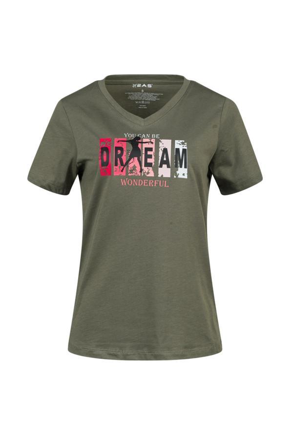 2AS Alone Baskılı V Yaka Kadın T-Shirt 404 - Image 1