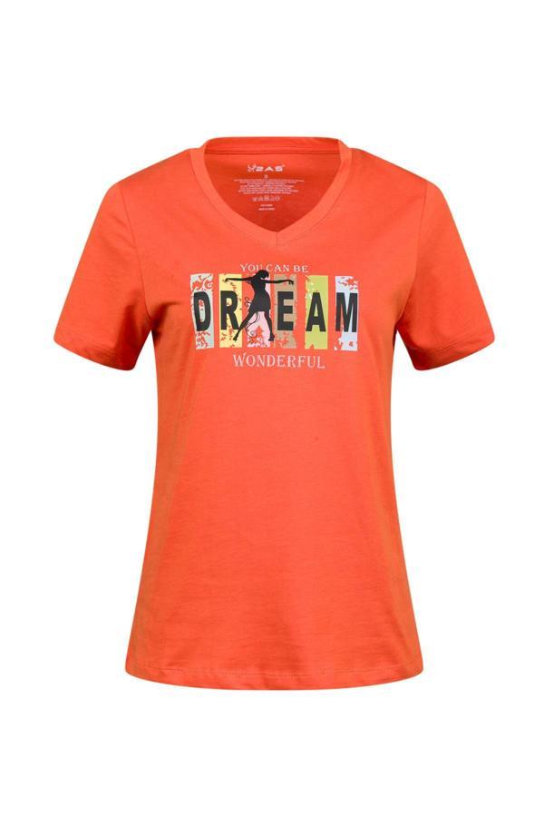2AS Alone Baskılı V Yaka Kadın T-Shirt 404 - Image 1