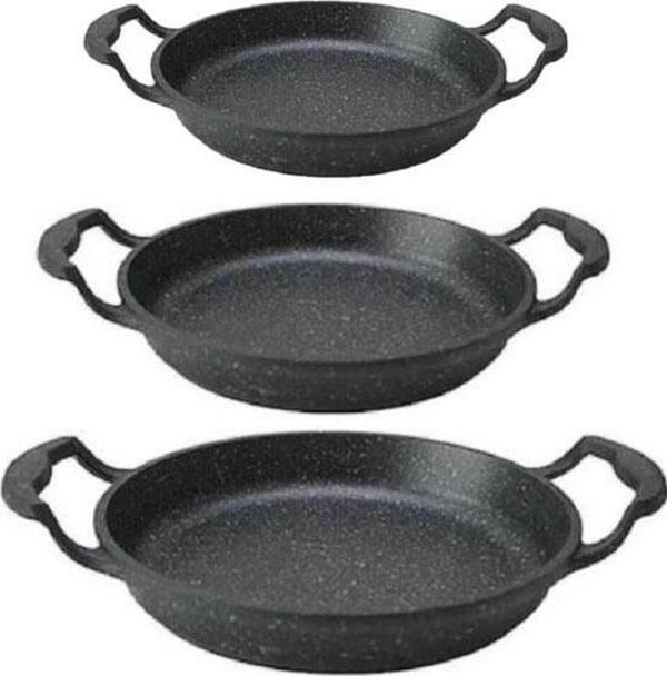 Eda Asya Döküm Granit 3lü Kapaksız Sahan Seti 18-20-22 cm - Image 1