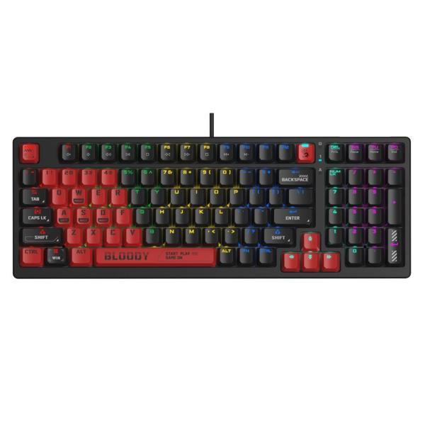 A4Tech Bloody S98 FIRE BLACK Hot Swappable Kablolu RGB Mekanik Gaming Klavye - Image 1