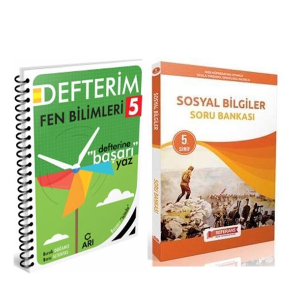 Arı 5. Sınıf Fen Bilimleri Akıllı Defteri ve Referans Sosyal Bilgiler Soru Bankası Seti 2 Kitap - Referans Yayınları - Image 1
