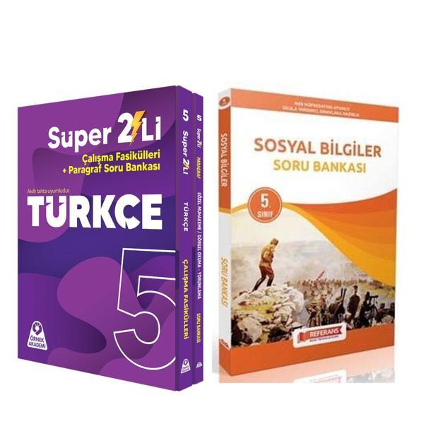 Örnek Akademi 5. Sınıf Süper İkili Türkçe Seti ve Referans Sosyal Bilgiler Soru Bankası 2 Kitap - Referans Yayınları - Image 1