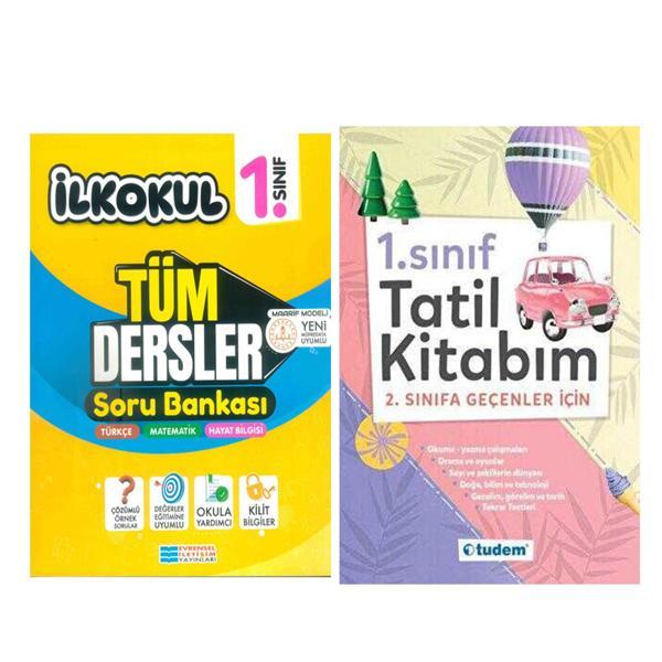 Evrensel İletişim 1. Sınıf Tüm Dersler Soru Bankası ve Tudem Tatil Kitabı Seti 2 Kitap - Evrensel İletişim Yayınları - Image 1