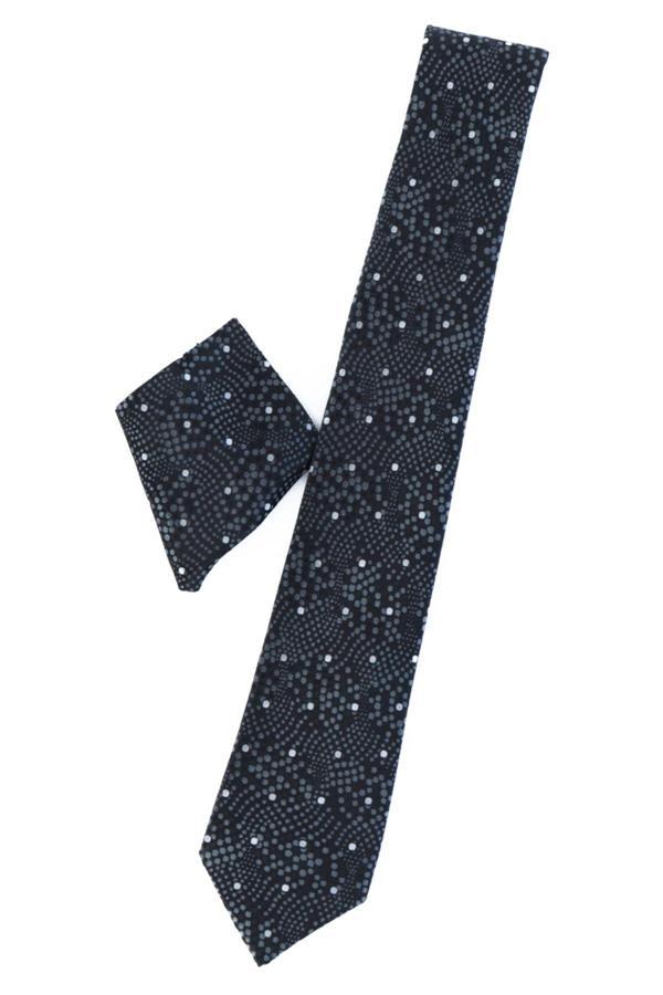 Oppland Erkek Kravat Klasik Mendilli Şık Kolay Şekil Alan Paledo Desenli ince Uyumlu Geniş Tasarım - Image 1