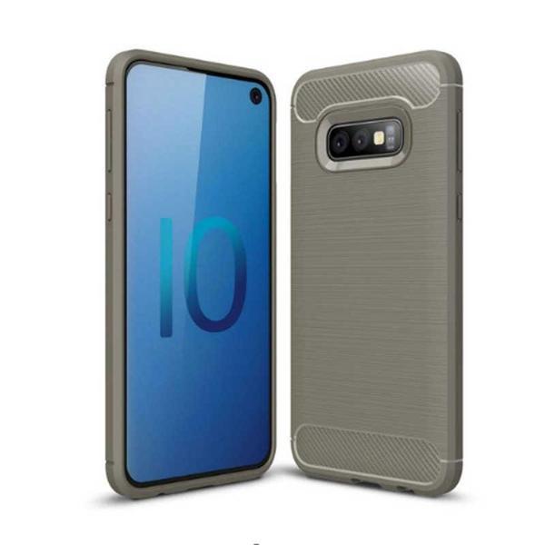 Samsung Galaxy S10E ile Uyumlu Kamera Korumalı Darbe Önleyici Carbon Brushed Silikon Kılıf - Image 1