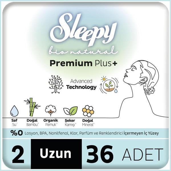Sleepy Bio Natural Premium Plus Hijyenik Ped Mega Paket Uzun 36x2 72 Adet - Image 1