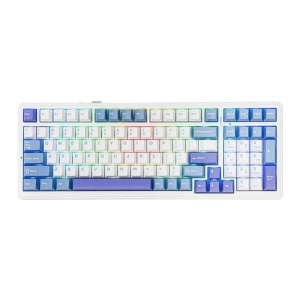 AULA F99 White Blue LEOBOG Greywood V3 Switch RGB Kablosuz Hotswap Mekanik Gaming Klavye - Image 1