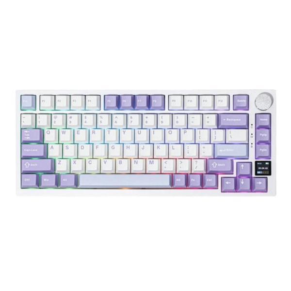 AJAZZ AK820 Pro White Purple Gift Switch RGB Kablosuz Hotswap Mekanik Gaming Klavye - Image 1
