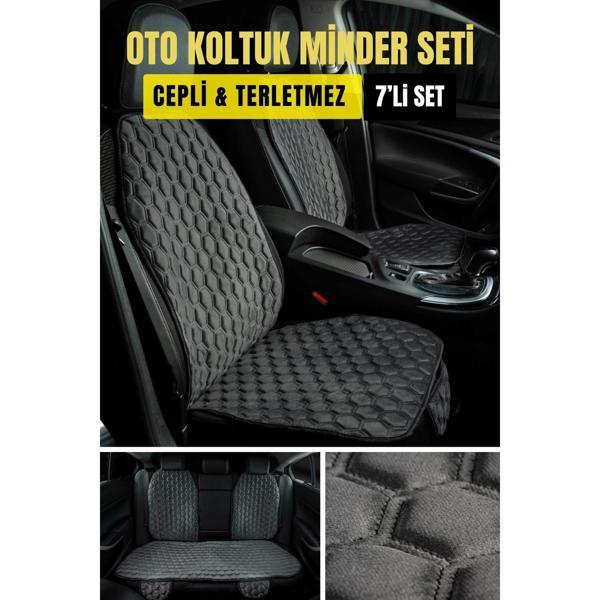 PREMİUM BABYFACE KUMAŞ OTO MİNDER SETİ ANTRASİT( 7 PARÇA) - Image 1