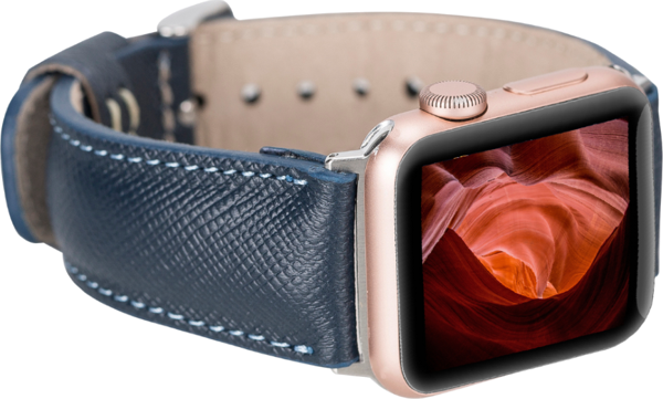 Bouletta Apple Watch Uyumlu Deri Kordon 42-44-45mm G3 Lacivert - Image 1