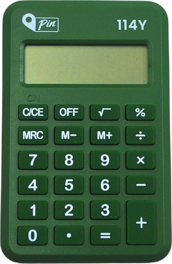 Pin 114Y 8 Hane Yeşil Mini Hesap Makinesi GKE - Image 1