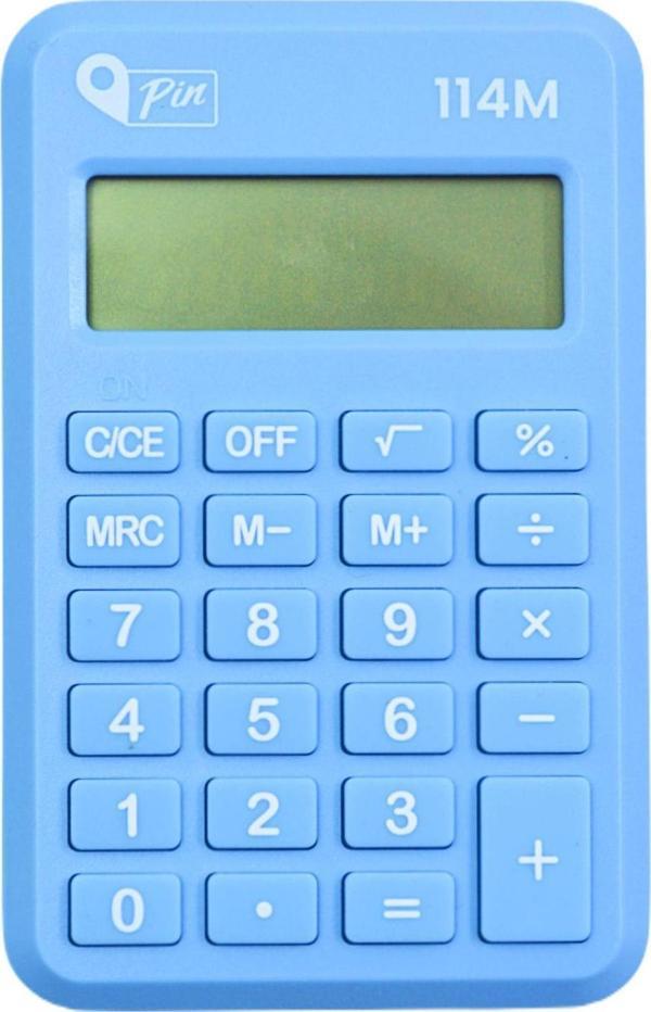 Pin 114M 8 Hane Mavi Mini Hesap Makinesi GKE - Image 1