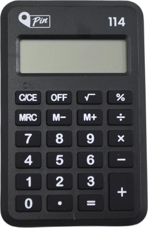 Pin 114 8 Hane Siyah Mini Hesap Makinesi GKE - Image 1