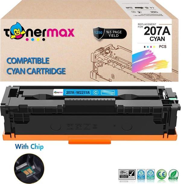 TonerMAX® Hp 207A W2211A Muadil Toner Mavi- Çipli/ Laserjet M255 / M282 / M283 - Image 1