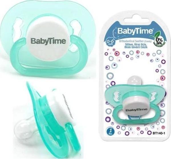 BabyTime Silikon Damaklı Şeffaf Gövdeli Desenli Emzik N.1 - Image 1