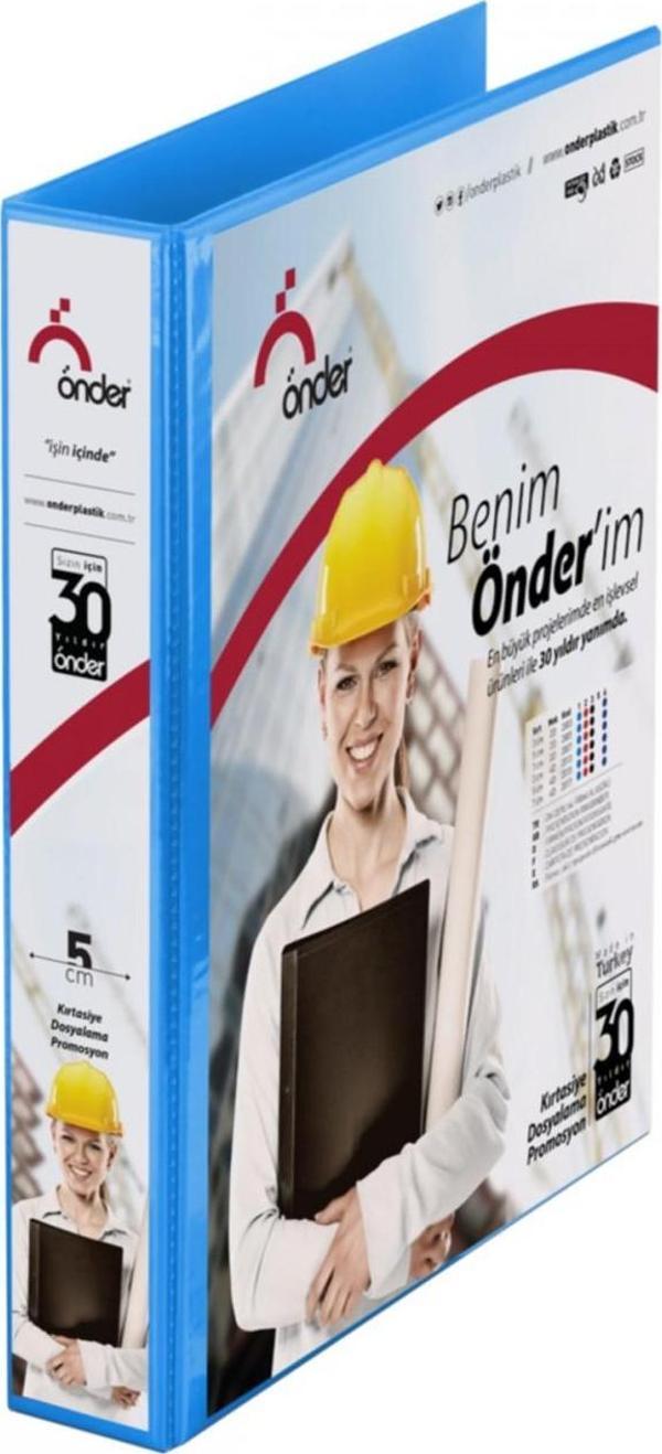 Önder Pvc A4 Firma Klasörü (sunum Klasörü) - 3 Cm - 4d Mekanizmalı Mavi - Image 1
