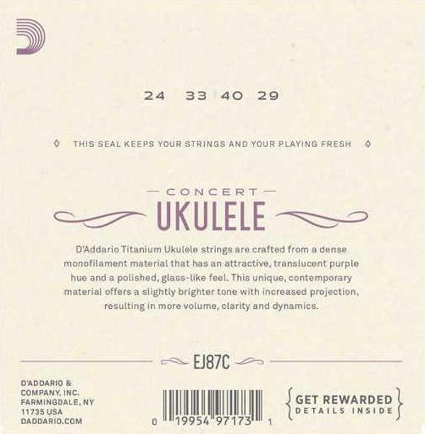 D'addario Ej87C Concert Ukulele Takım Tel - Image 1