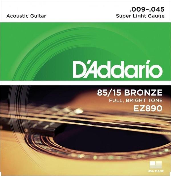 D'addario Ez890 Akustik Tel Set Super Light .009 Z890 - Image 1