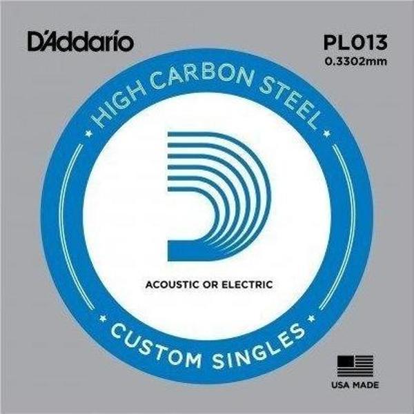 D'addario Pl013 Elektro Ve Akustik Tek Tel Plain Steel 013 - Image 1