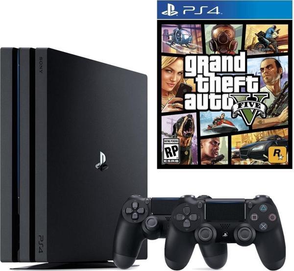 Sony Playstation 4 Pro 1 TB + 2. PS4 Kol + PS4 GTA 5 - Image 1