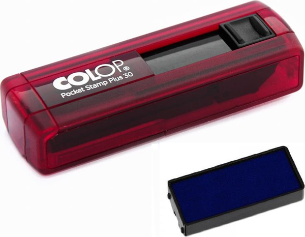 COLOP CEP30 KAŞE KIRMIZI KASA MAVİ KEÇE - 18X47MM - Image 1