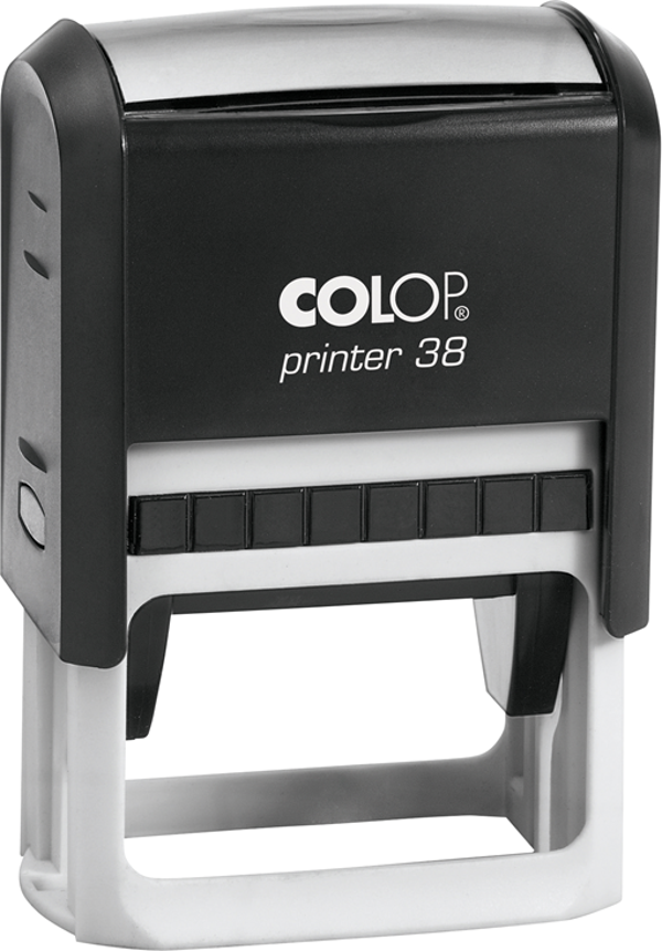 COLOP PRINTER 38 TARİH KAŞE TR SİYAH KASA MAVİ/KIRMIZI KEÇE - 33X56MM - Image 1