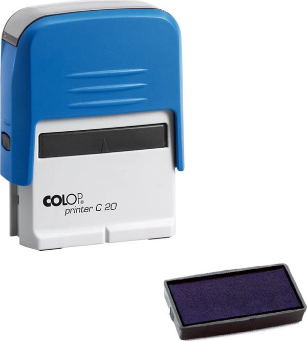 COLOP PRINTER C20 MAVİ KASA MAVİ KEÇE - 14X38MM - Image 1