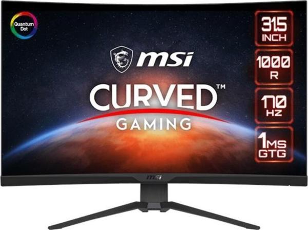 MSI 31.5 MAG 325CQRF QD CURVED 1000R VA 2K (WQHD) 16:9 170HZ 1MS FREESYNC PREMIUM GAMING MONITOR - Image 1