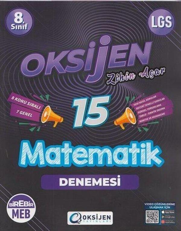 8. Sınıf Matematik 15'li Deneme - Oksijen Yayınları - Eğitim - Image 1