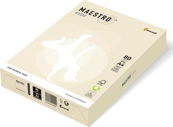 Maestro A4 Renkli Fotokopi Kağıdı CR20 Krem 80Gr 1 Koli 5 Paket - Image 1
