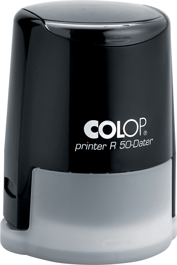 COLOP R50 TARİH KAŞE SİYAH KASA MAVİ/KIRMIZI KEÇE - 50MM - Image 1