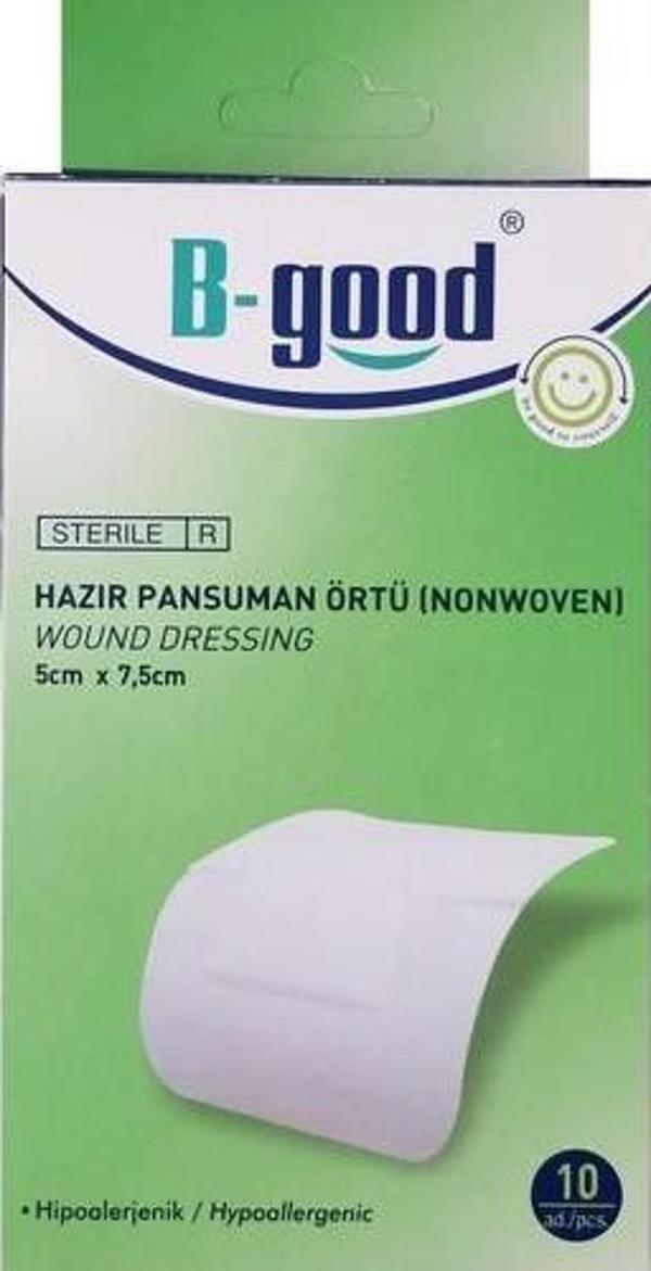 B-Good Hazır Pansuman Örtü 5X7.5Cm 10Lu Nonwoven Yara Örtüsü - Image 1