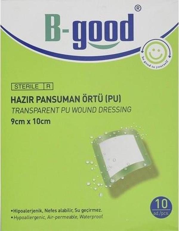 B-Good Şeffaf Yara Örtüsü 9X10 Cm 10Lu Hazır Pansuman Örtü - Image 1