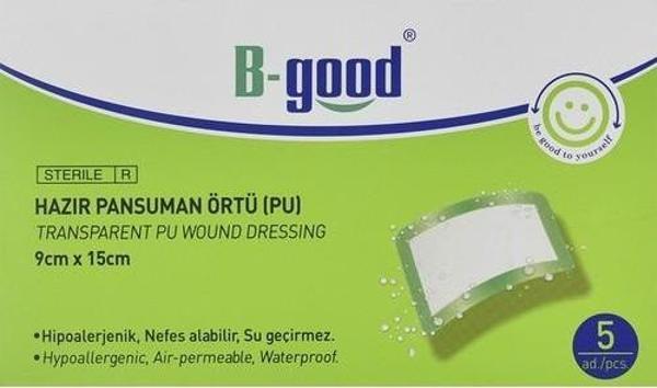 B-Good Şeffaf Yara Örtüsü 9X15 Cm 5Li Hazır Pansuman Örtü - Image 1