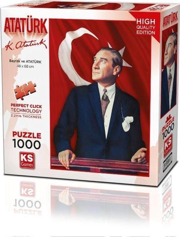 Ks Games Puzzle 1000 Parça Atatürk ve Türk Bayrağı - Image 1