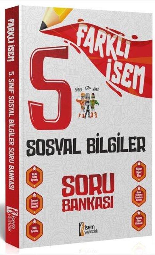 2024 5.Sınıf Sosyal Bilgiler Farklı İsem Soru Bankası - İsem Yayıncılık - Ortaokul - Image 1