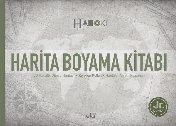 Harita Boyama Kitabı - Haboki Jr.Dünya - 20 Tematik Dünya Haritası - Mela Yayınevi - Image 1