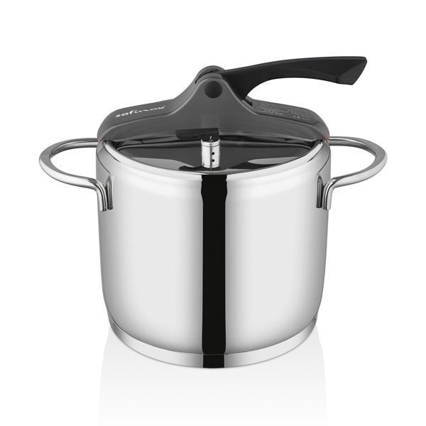 Safinox Vision 10 Litre Tel Kulplu Düdüklü Tencere - Siyah - Image 1