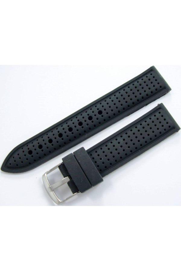 Ezgi Elektronik Siyah 20Mm Silikon Spor Saat Kordonu Slikon Saat Kayışı Medium - Image 1