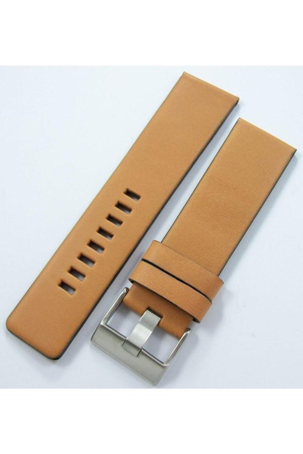 Ezgi Elektronik Bizon Camel Açık Taba Deri Saat Kordonu 24Mm Diesel Model Kayışı - Image 1