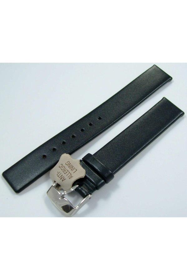 Ezgi Elektronik Bizon Deri Saat Kayışı 16Mm Siyah Saat Kordonu 1. Kalite - Image 1