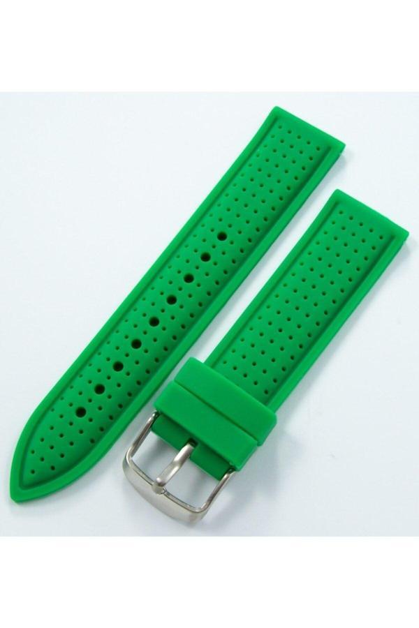 Ezgi Elektronik Yeşil Kokusuz Silikon 20Mm Saat Kordonu Yumuşak Spor Saat Kayışı - Image 1