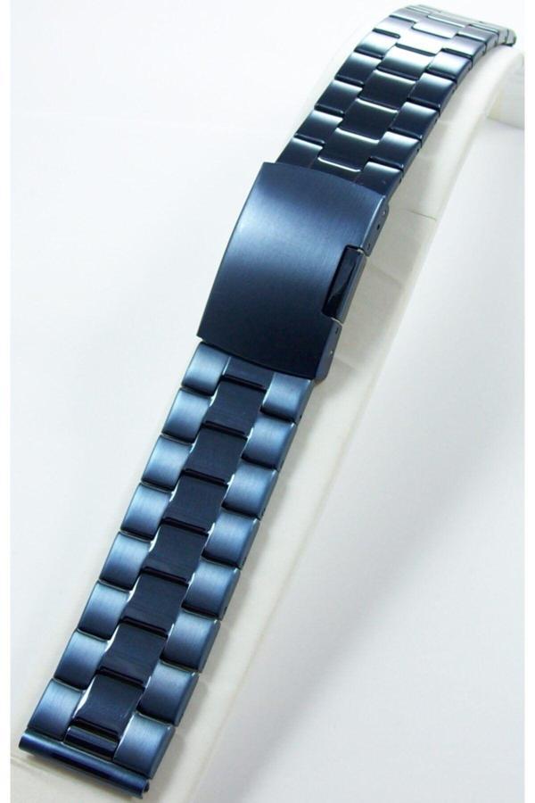 Ezgi Elektronik 20Mm Lacivert Metal Saat Kordonu Çelik Kolçak 1Kalite Metal Kayış - Image 1